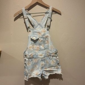 lightwashed sunflower jean overalls